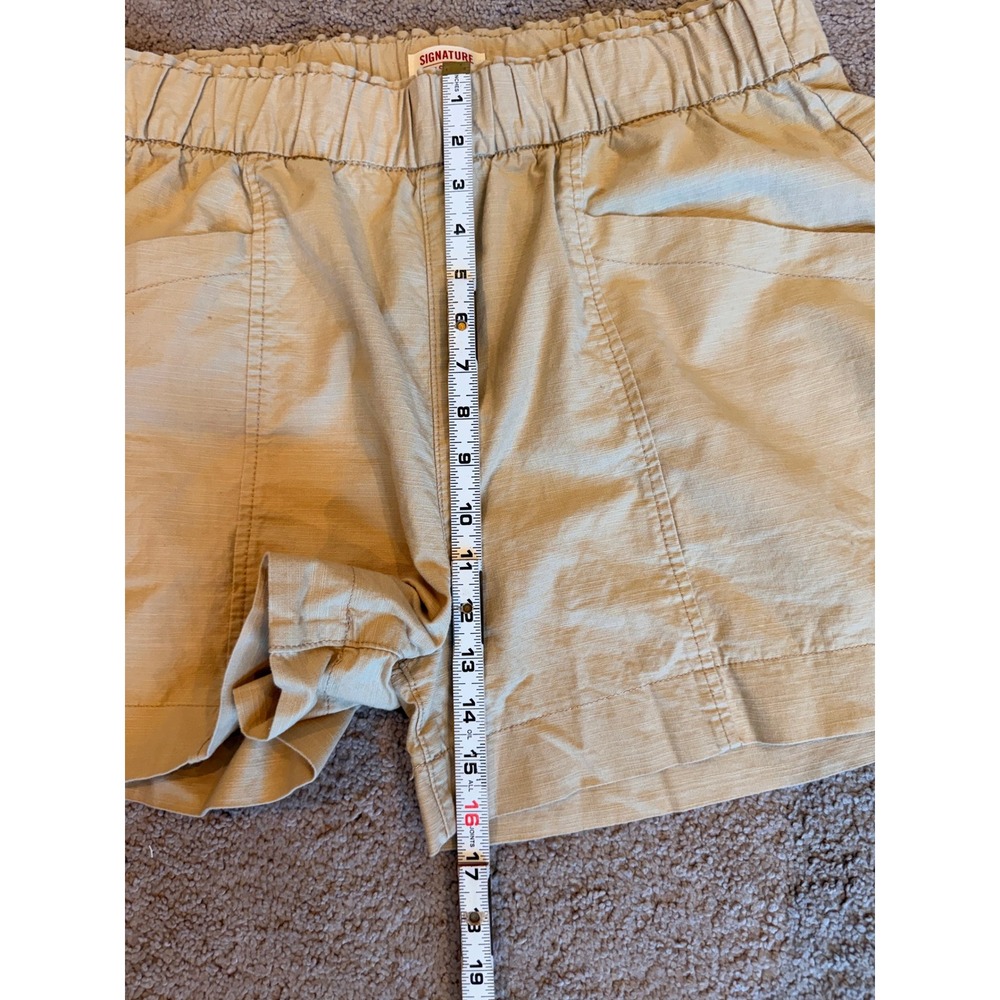 Signature by Levi Strauss Womens Khaki Utility Shorts Elastic Waist XXL Retreat - Picture 6 of 15